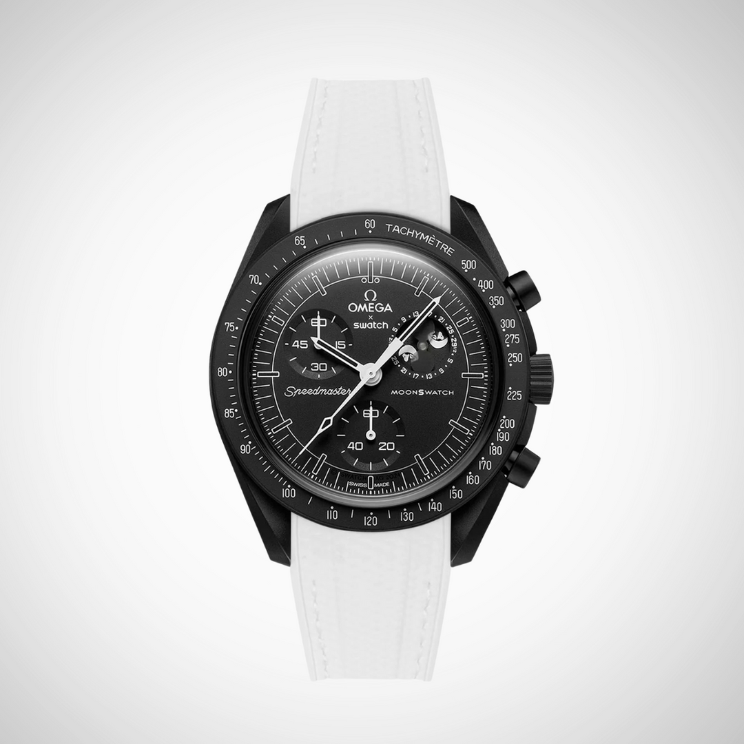 Rubber Flex Thread Curved Strap for Omega X Swatch MoonSwatch New Moon