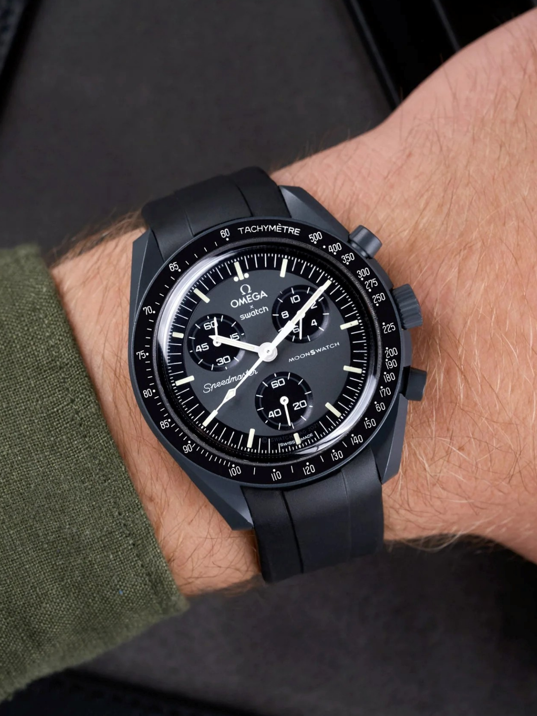 FKM Rubber Curved Strap for Omega X Swatch MoonSwatch Mission to Mercury