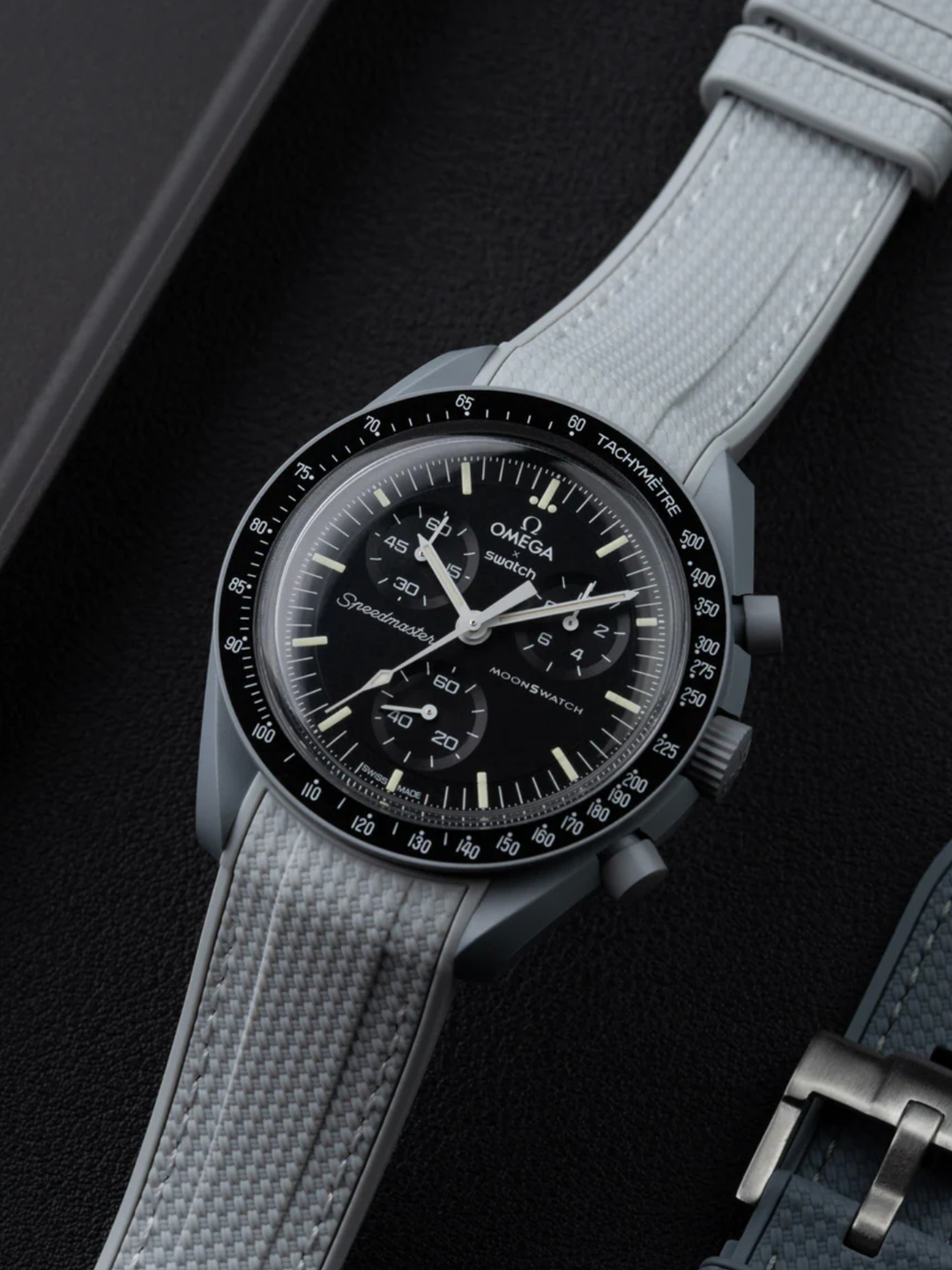 Rubber Flex Thread Curved Strap for Omega X Swatch MoonSwatch Mission to Mars