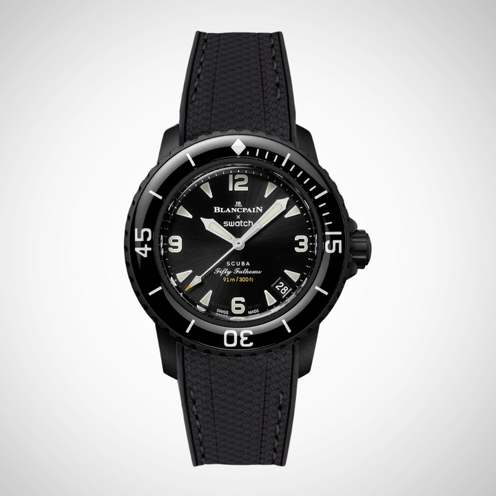 Rubber Flex Thread Curved Strap for Blancpain X Swatch The Ocean Of Storms