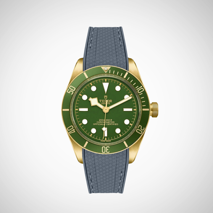 Rubber Flex Thread Curved Strap for Tudor Black Bay 58 18K