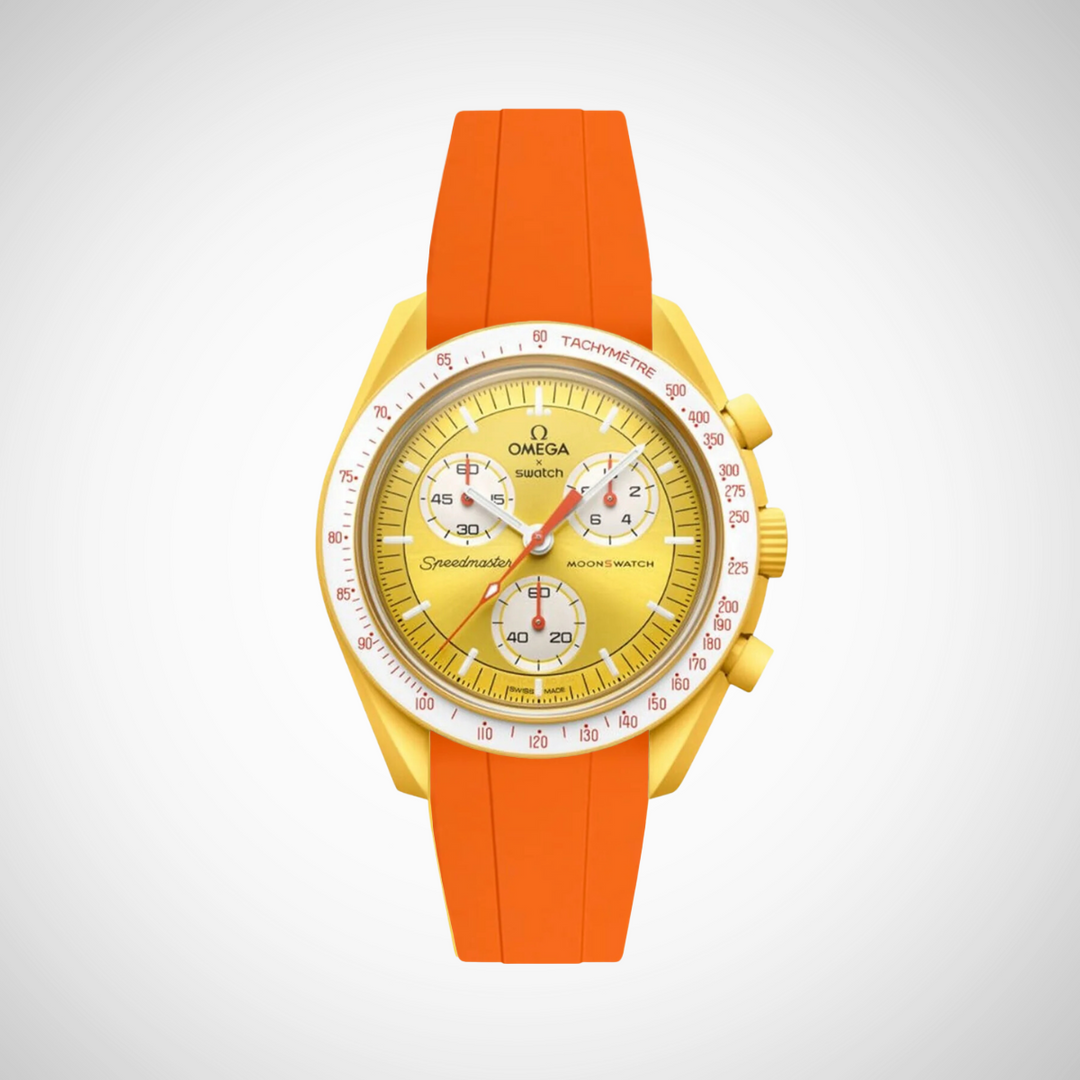 FKM Rubber Curved Strap for Omega X Swatch MoonSwatch Mission to the Sun
