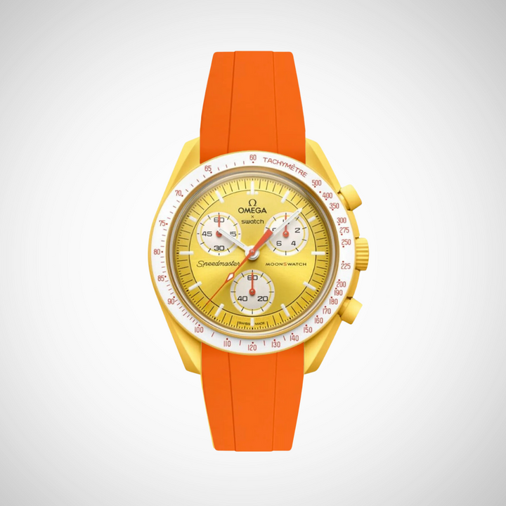 FKM Rubber Curved Strap for Omega X Swatch MoonSwatch Mission to the Sun