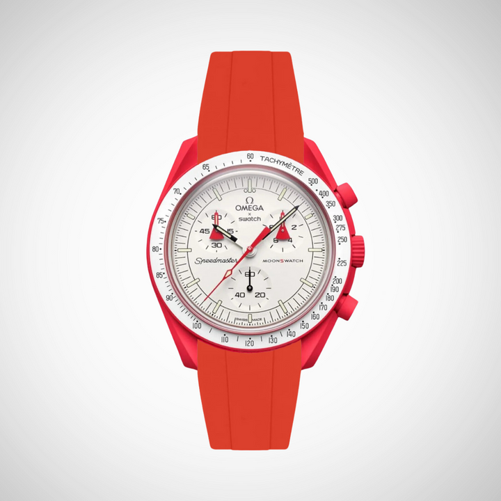 FKM Rubber Curved Strap for Omega X Swatch MoonSwatch Mission to Mars