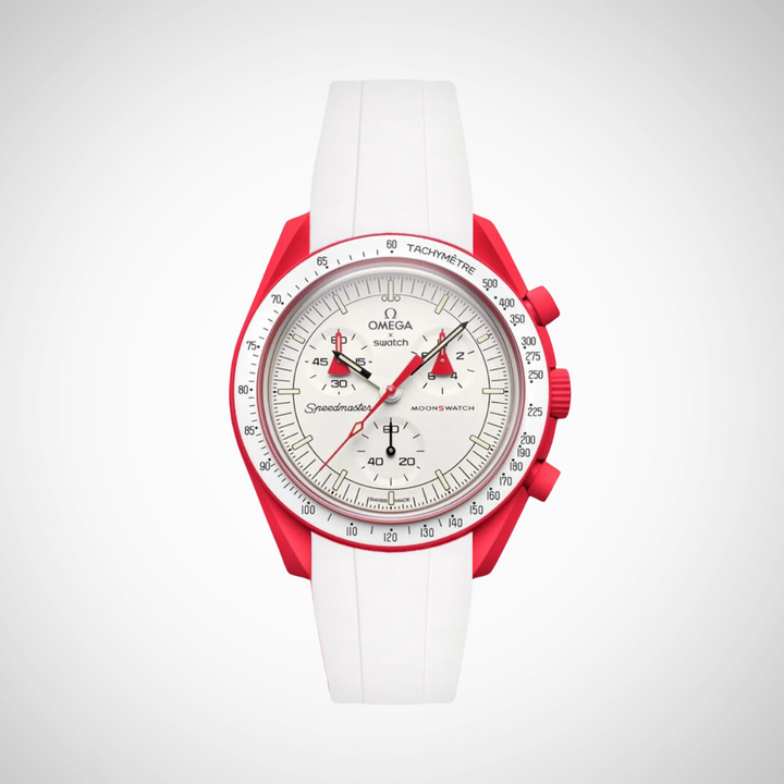 FKM Rubber Curved Strap for Omega X Swatch MoonSwatch Mission to Mars