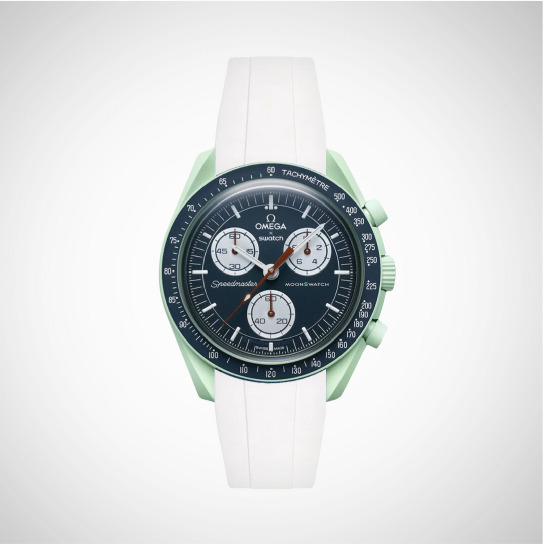 FKM Rubber Curved Strap for Omega X Swatch MoonSwatch Mission on Earth
