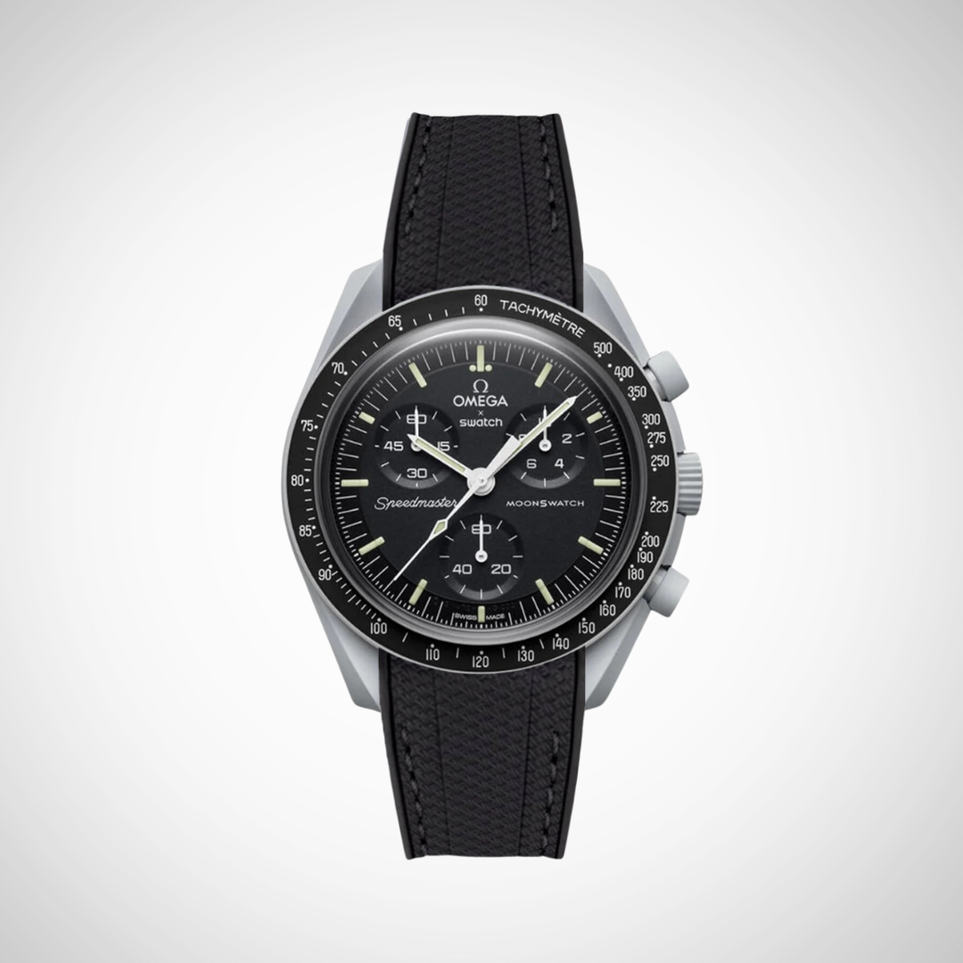 Rubber Flex Thread Curved Strap for Omega X Swatch MoonSwatch Mission to the Moon