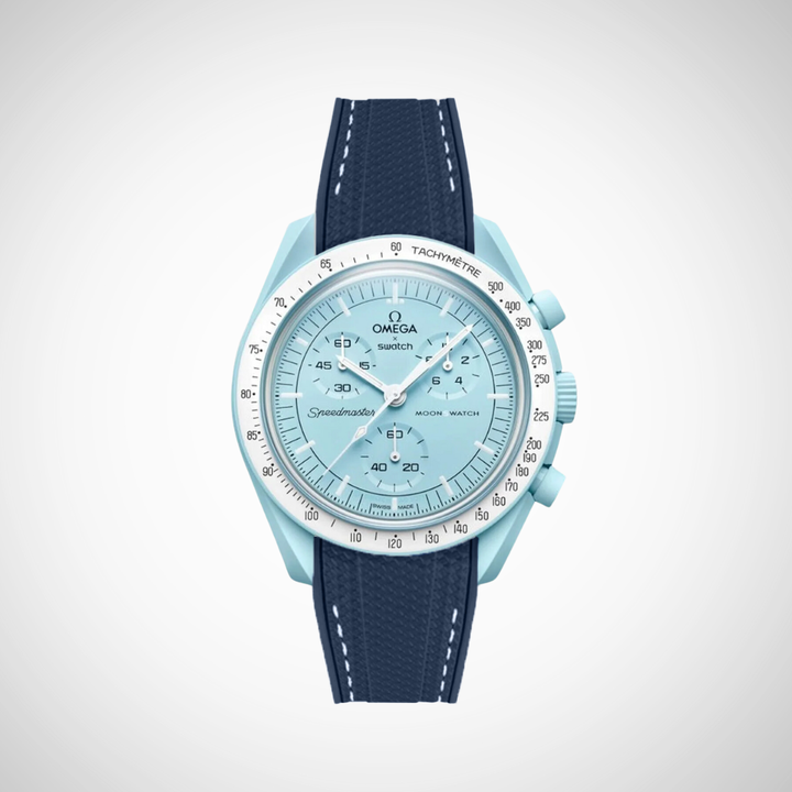Rubber Flex Thread Curved Strap for Omega X Swatch MoonSwatch Mission to Uranus