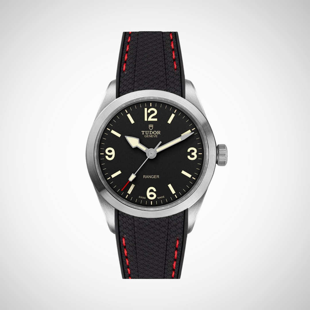 Rubber Flex Thread Curved Strap for Tudor Ranger 39mm