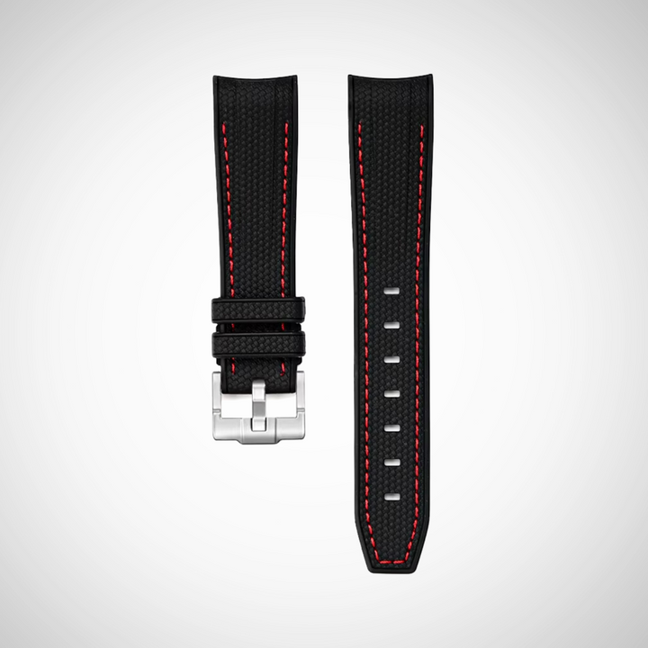 Rubber Flex Thread Curved Strap for Omega X Swatch MoonSwatch Mission to Mercury