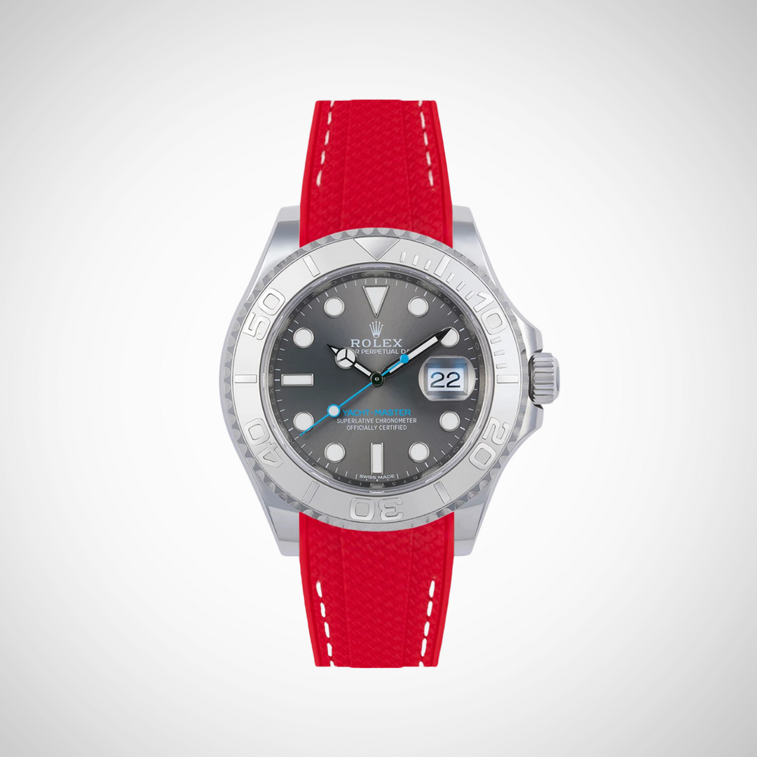 Rubber Flex Thread Curved Strap for Rolex Yacht-Master