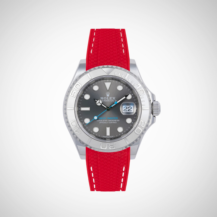 Rubber Flex Thread Curved Strap for Rolex Yacht-Master