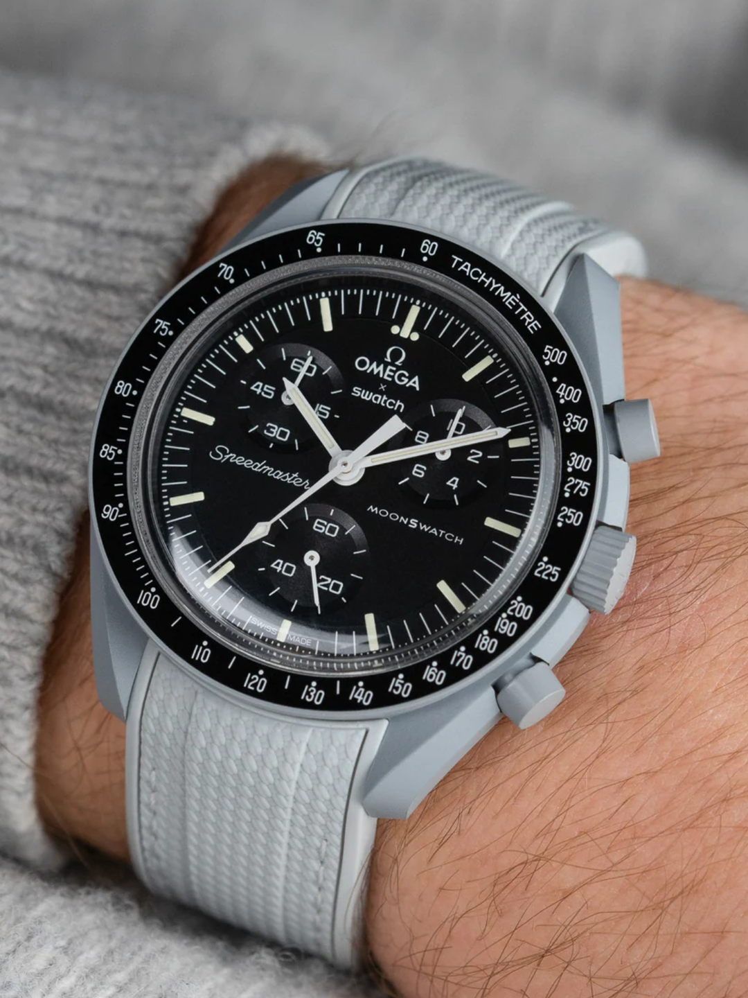 Rubber Flex Thread Curved Strap for Omega X Swatch MoonSwatch Mission to Mars