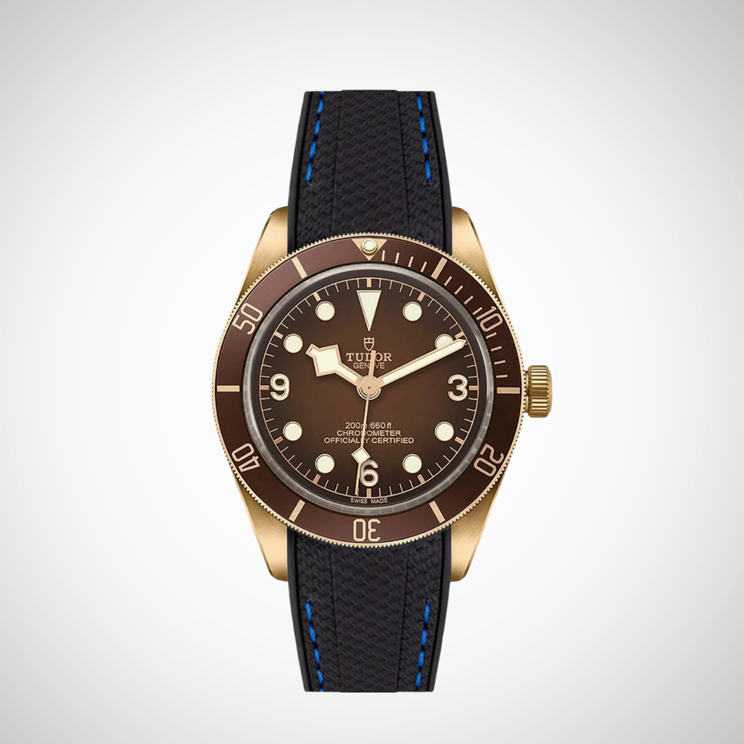 Rubber Flex Thread Curved Strap for Tudor Black Bay 58 Bronze