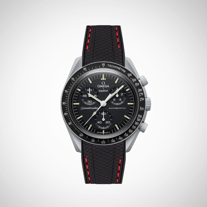 Rubber Flex Thread Curved Strap for Omega X Swatch MoonSwatch Mission to the Moon