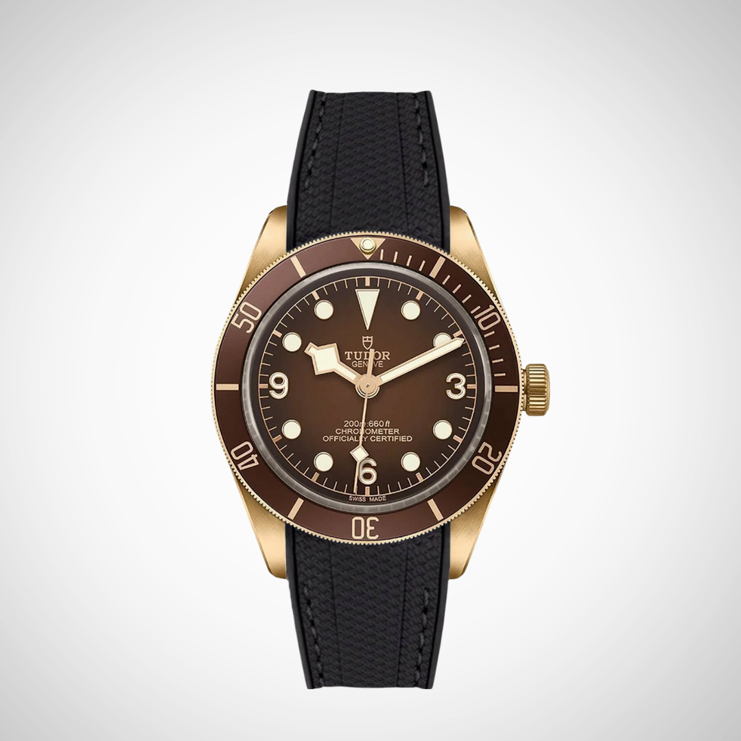 Rubber Flex Thread Curved Strap for Tudor Black Bay 58 Bronze