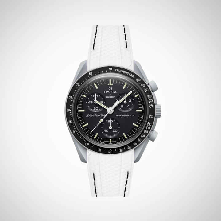 Rubber Flex Thread Curved Strap for Omega X Swatch MoonSwatch Mission to the Moon