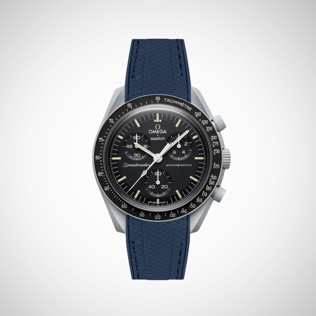 Rubber Flex Thread Curved Strap for Omega X Swatch MoonSwatch Mission to the Moon