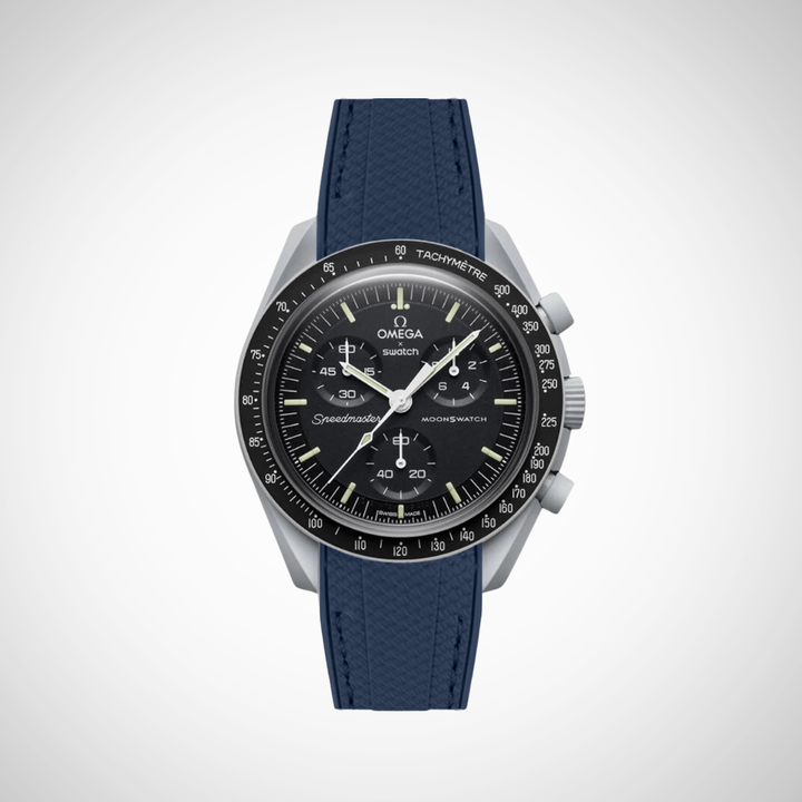 Rubber Flex Thread Curved Strap for Omega X Swatch MoonSwatch Mission to the Moon