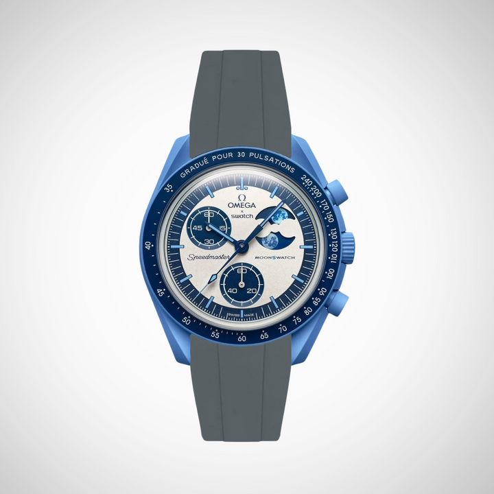 FKM Rubber Curved Strap for Omega X Swatch MoonSwatch Mission to the Super Blue Moonphase