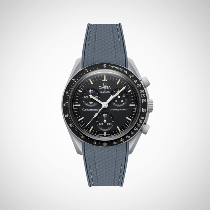 Rubber Flex Thread Curved Strap for Omega X Swatch MoonSwatch Mission to the Moon