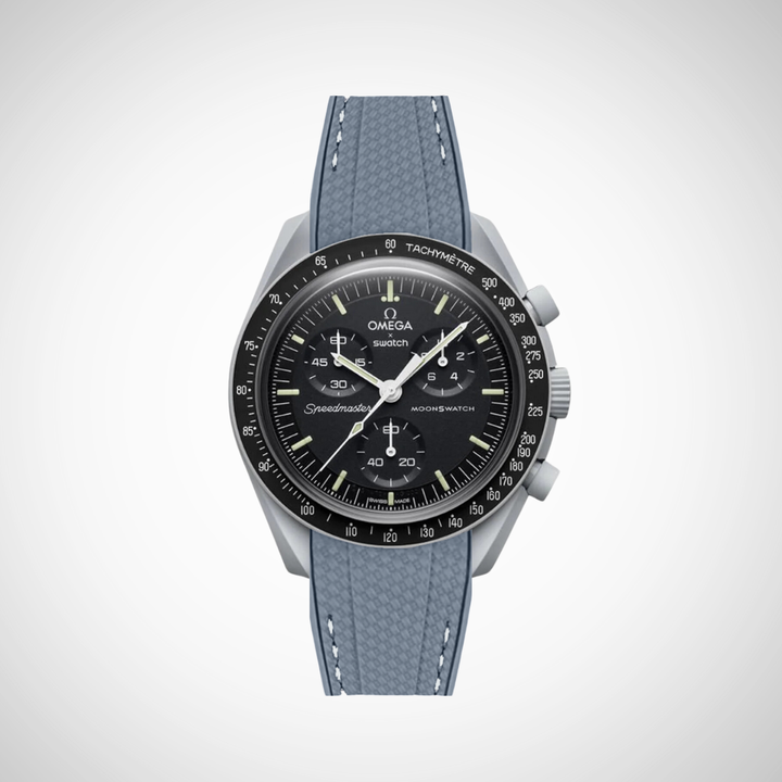 Rubber Flex Thread Curved Strap for Omega X Swatch MoonSwatch Mission to the Moon