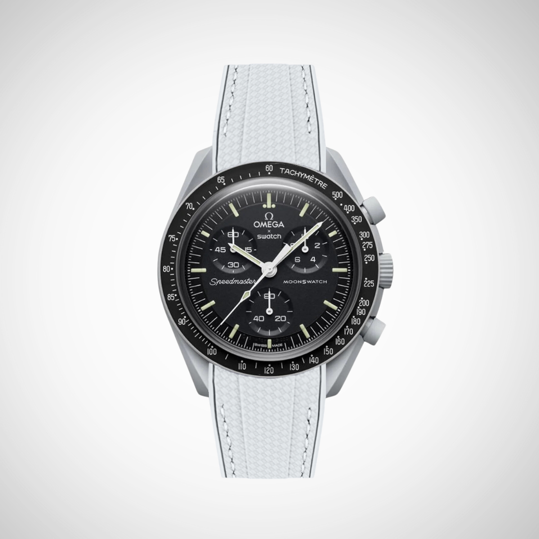 Rubber Flex Thread Curved Strap for Omega X Swatch MoonSwatch Mission to the Moon