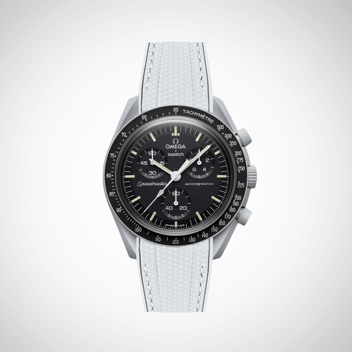 Rubber Flex Thread Curved Strap for Omega X Swatch MoonSwatch Mission to the Moon