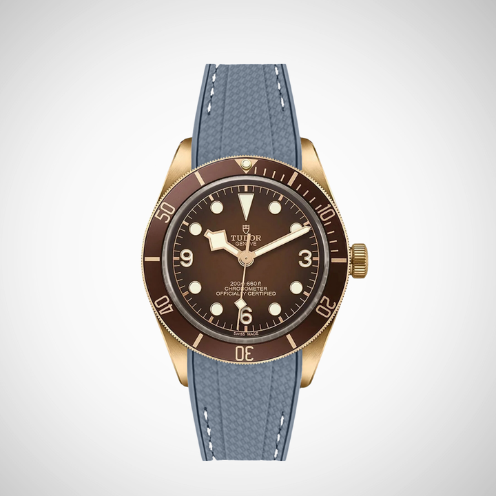 Rubber Flex Thread Curved Strap for Tudor Black Bay 58 Bronze