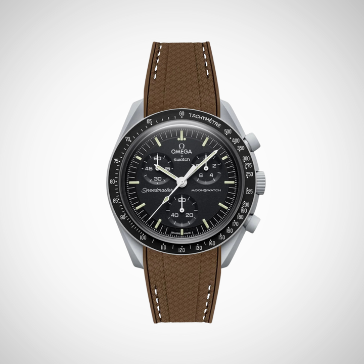 Rubber Flex Thread Curved Strap for Omega X Swatch MoonSwatch Mission to the Moon