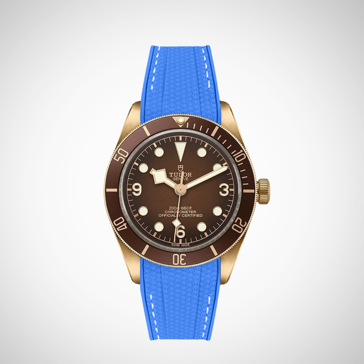 Rubber Flex Thread Curved Strap for Tudor Black Bay 58 Bronze