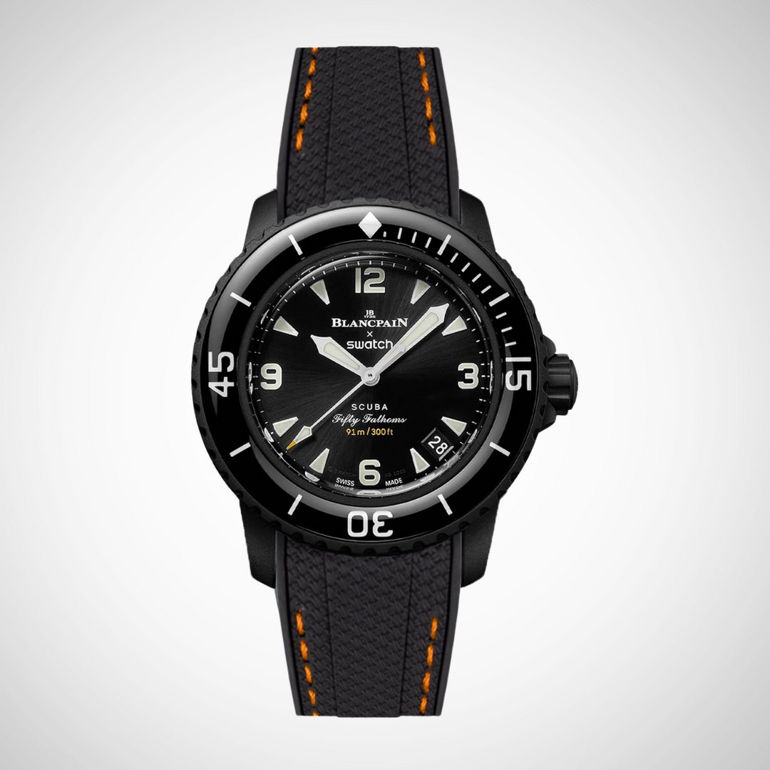 Rubber Flex Thread Curved Strap for Blancpain X Swatch The Ocean Of Storms