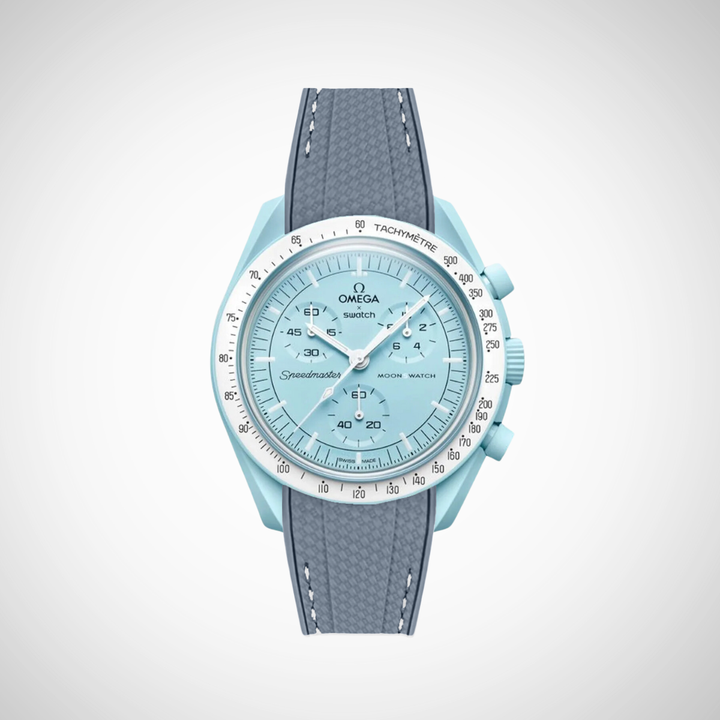 Rubber Flex Thread Curved Strap for Omega X Swatch MoonSwatch Mission to Uranus