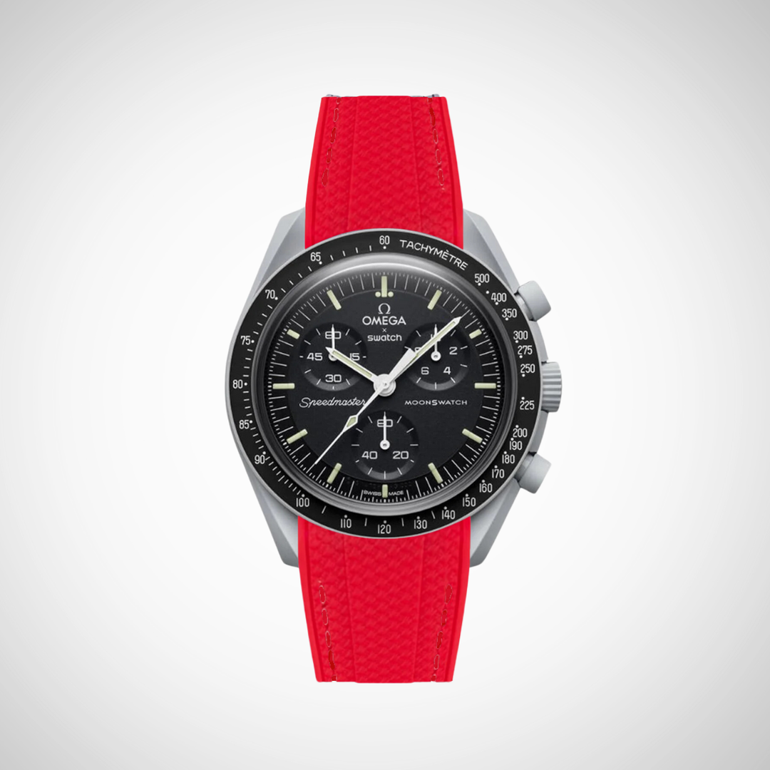 Rubber Flex Thread Curved Strap for Omega X Swatch MoonSwatch Mission to the Moon