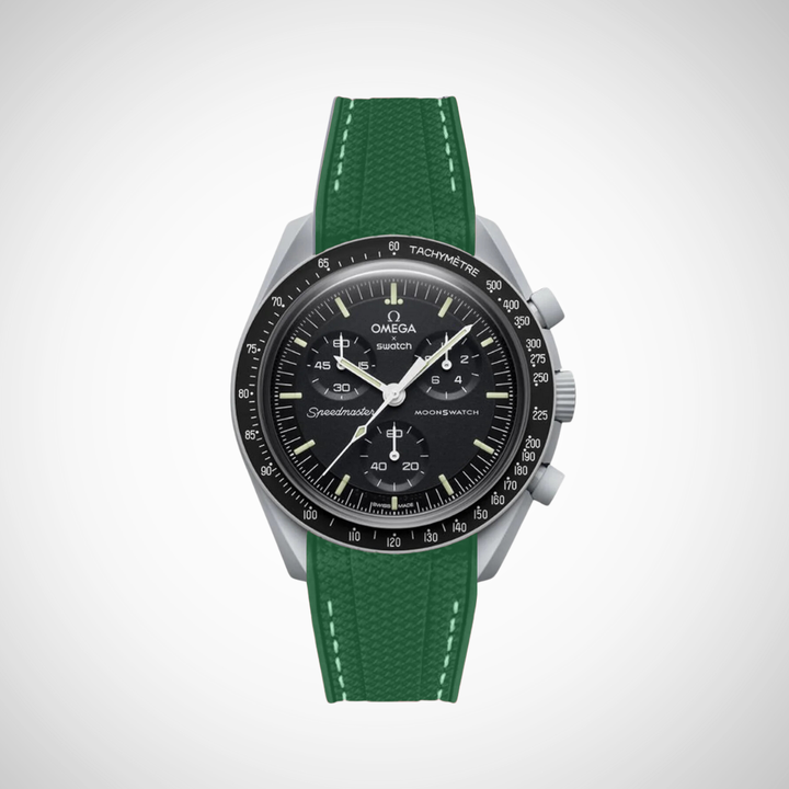 Rubber Flex Thread Curved Strap for Omega X Swatch MoonSwatch Mission to the Moon