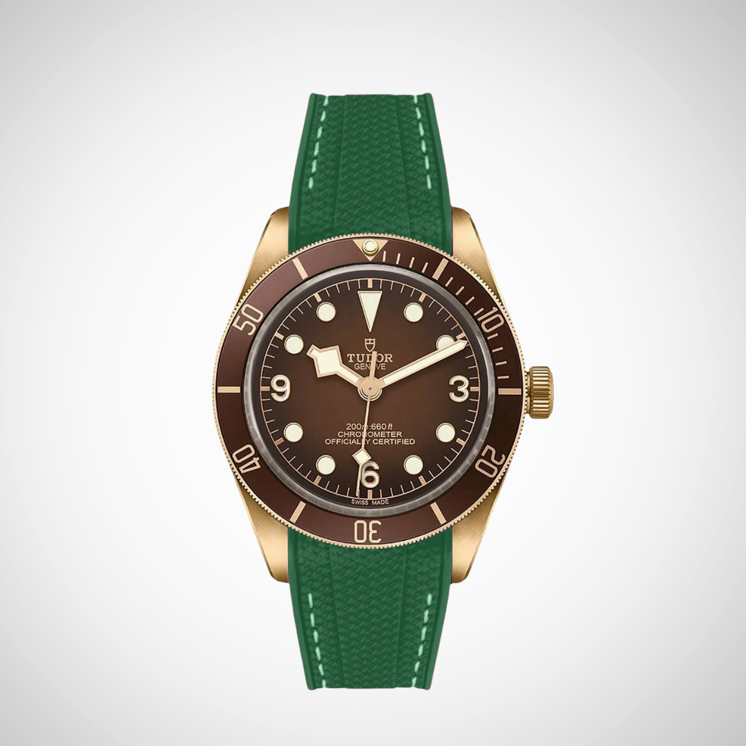 Rubber Flex Thread Curved Strap for Tudor Black Bay 58 Bronze