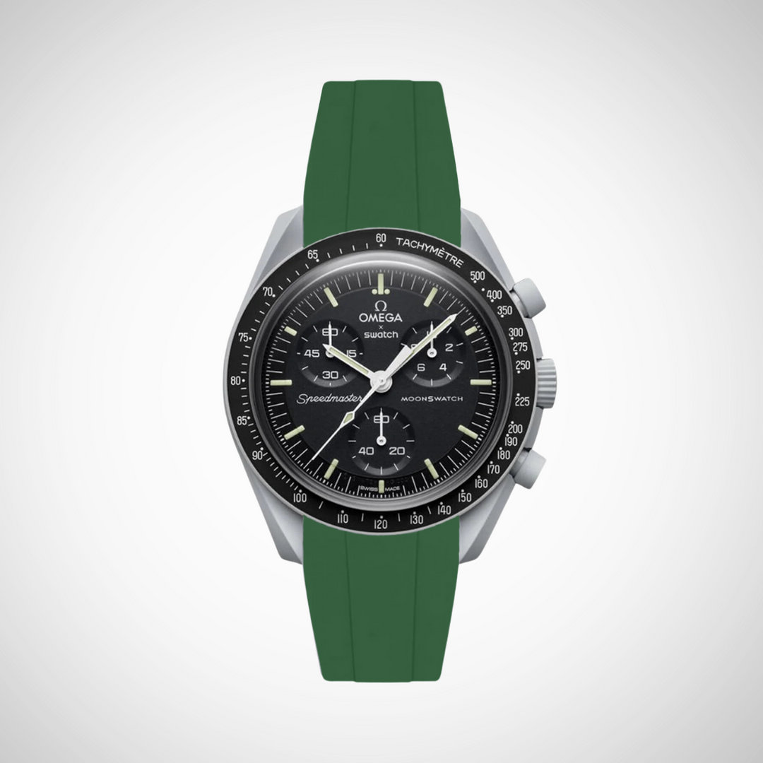 FKM Rubber Curved Strap for Omega X Swatch MoonSwatch Mission to the Moon