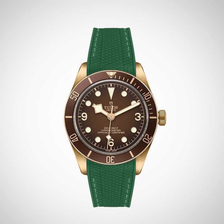 Rubber Flex Thread Curved Strap for Tudor Black Bay 58 Bronze