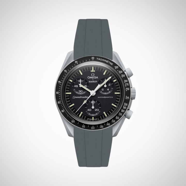 FKM Rubber Curved Strap for Omega X Swatch MoonSwatch Mission to the Moon