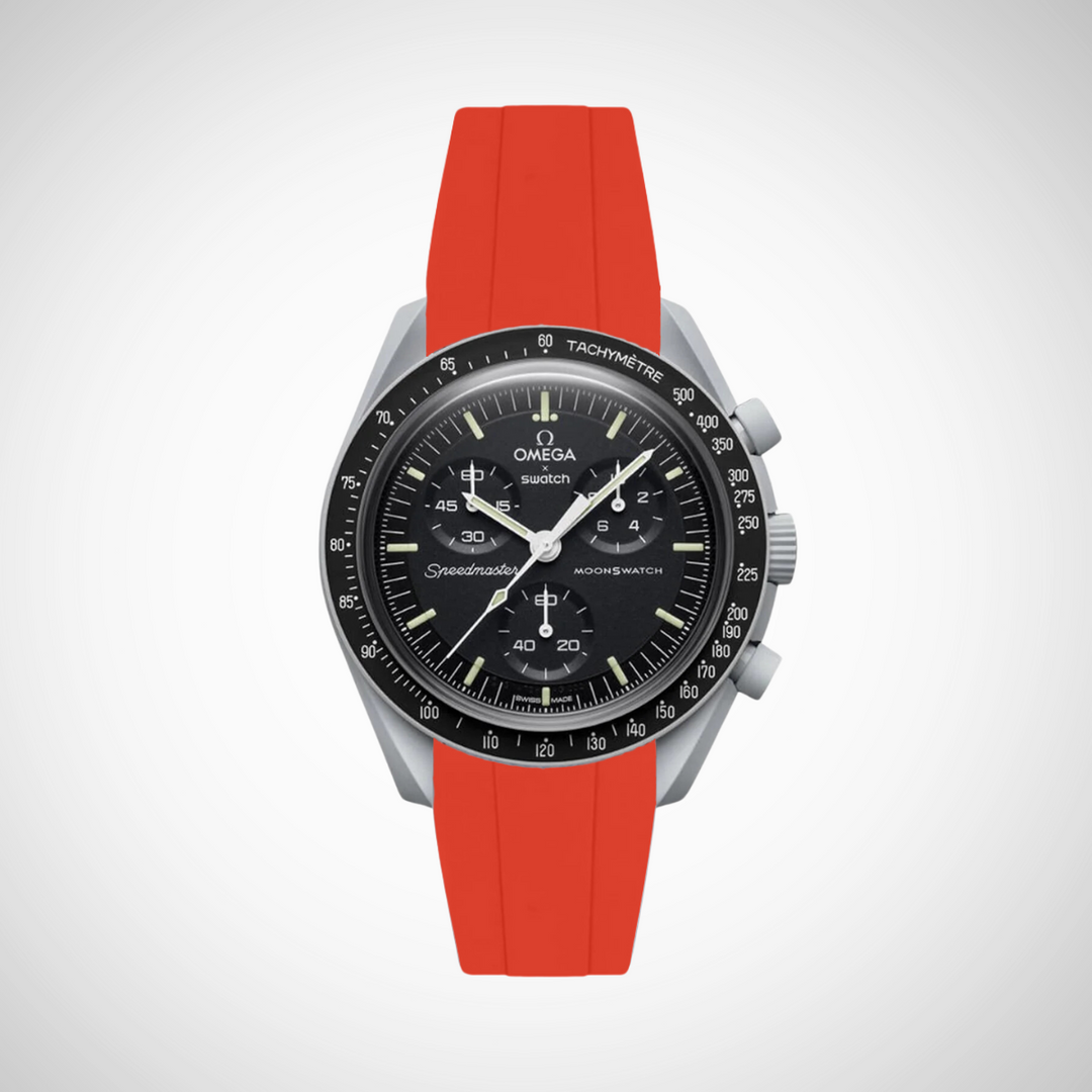 FKM Rubber Curved Strap for Omega X Swatch MoonSwatch Mission to the Moon