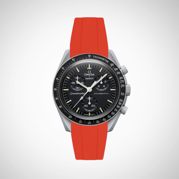 FKM Rubber Curved Strap for Omega X Swatch MoonSwatch Mission to the Moon