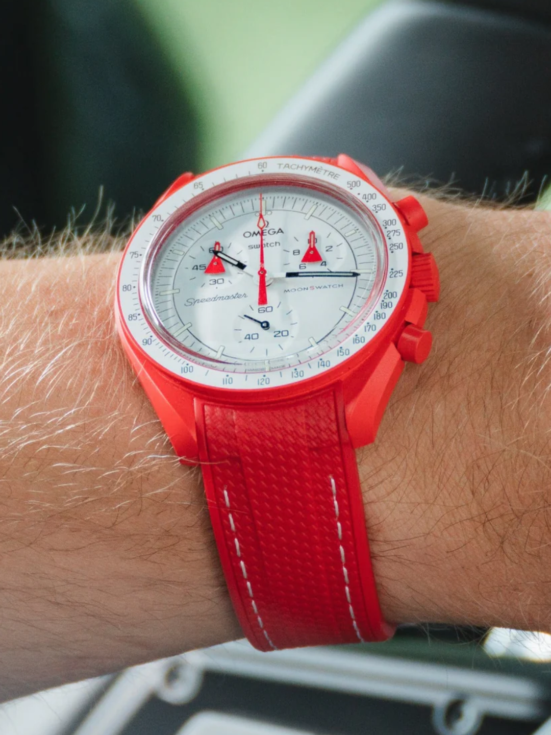 Rubber Flex Thread Curved Strap for Omega X Swatch MoonSwatch Mission to Pluto