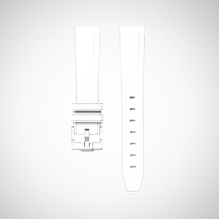 Rubber Flex Thread 20mm Curved Strap - Arctic White