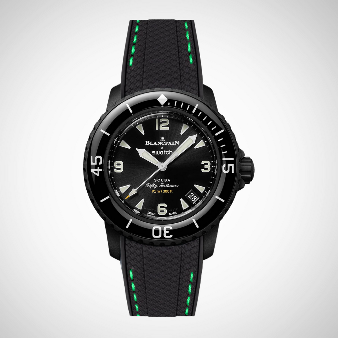 Rubber Flex Thread Curved Strap for Blancpain X Swatch The Ocean Of Storms