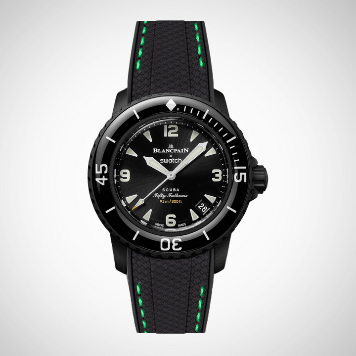 Rubber Flex Thread Curved Strap for Blancpain X Swatch The Ocean Of Storms
