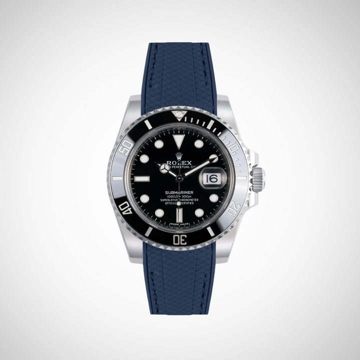 Rubber Flex Thread Curved Strap for Rolex Submariner