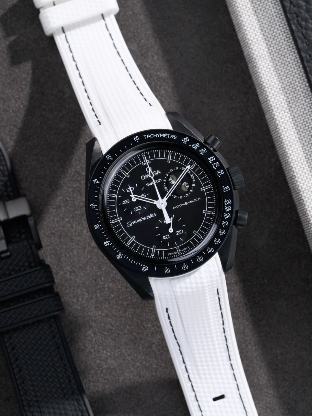 Rubber Flex Thread Curved Strap for Omega X Swatch MoonSwatch Mission to Uranus