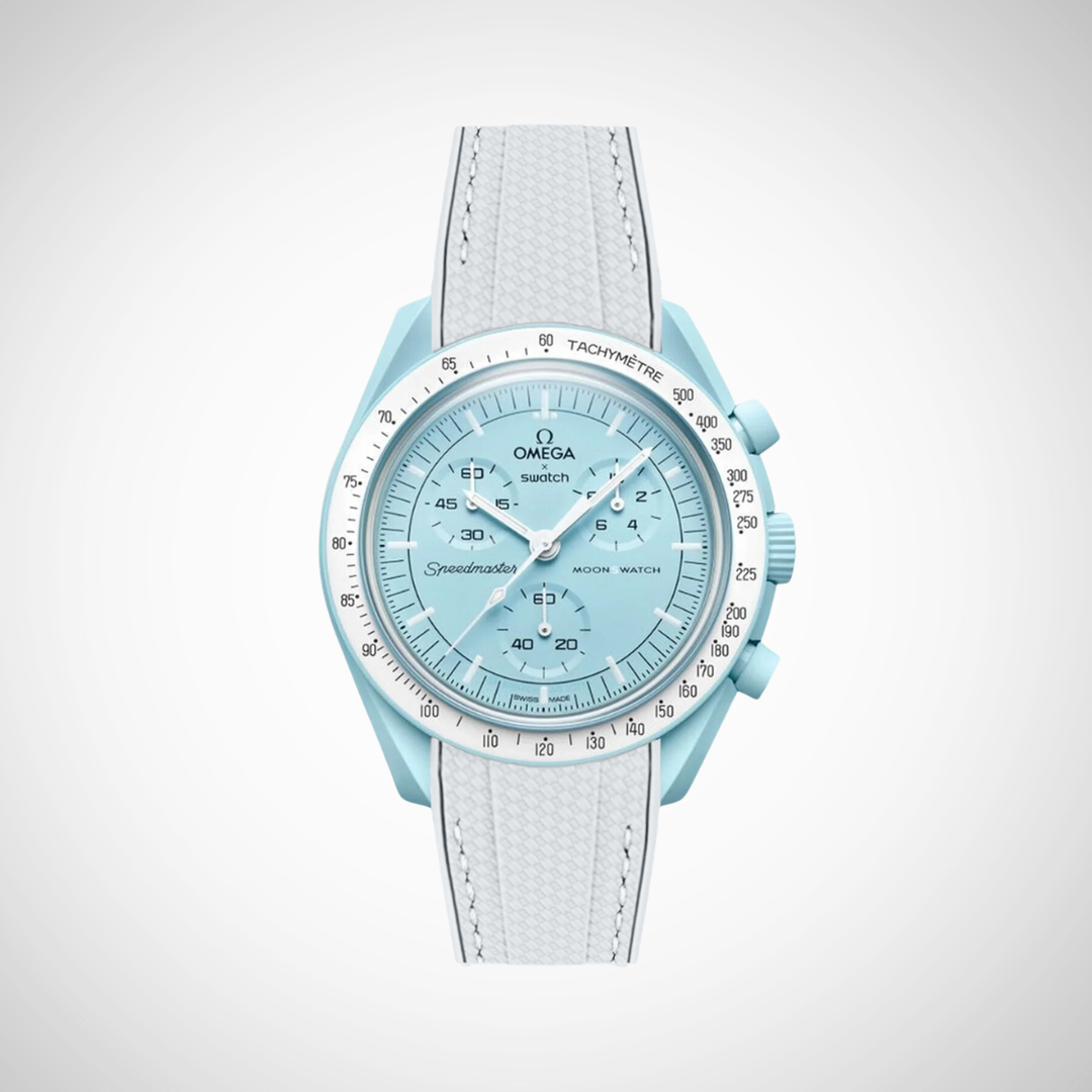 Rubber Flex Thread Curved Strap for Omega X Swatch MoonSwatch Mission to Uranus
