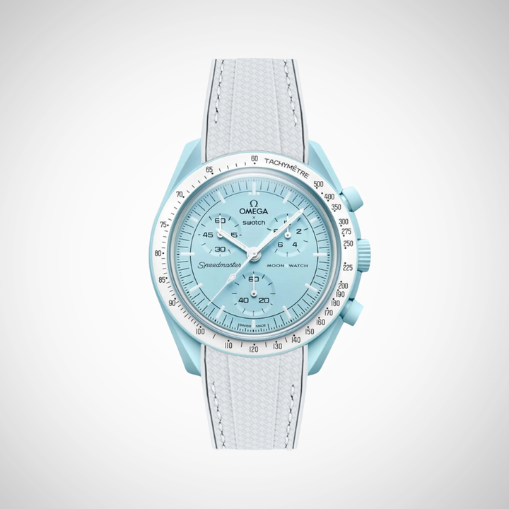 Rubber Flex Thread Curved Strap for Omega X Swatch MoonSwatch Mission to Uranus