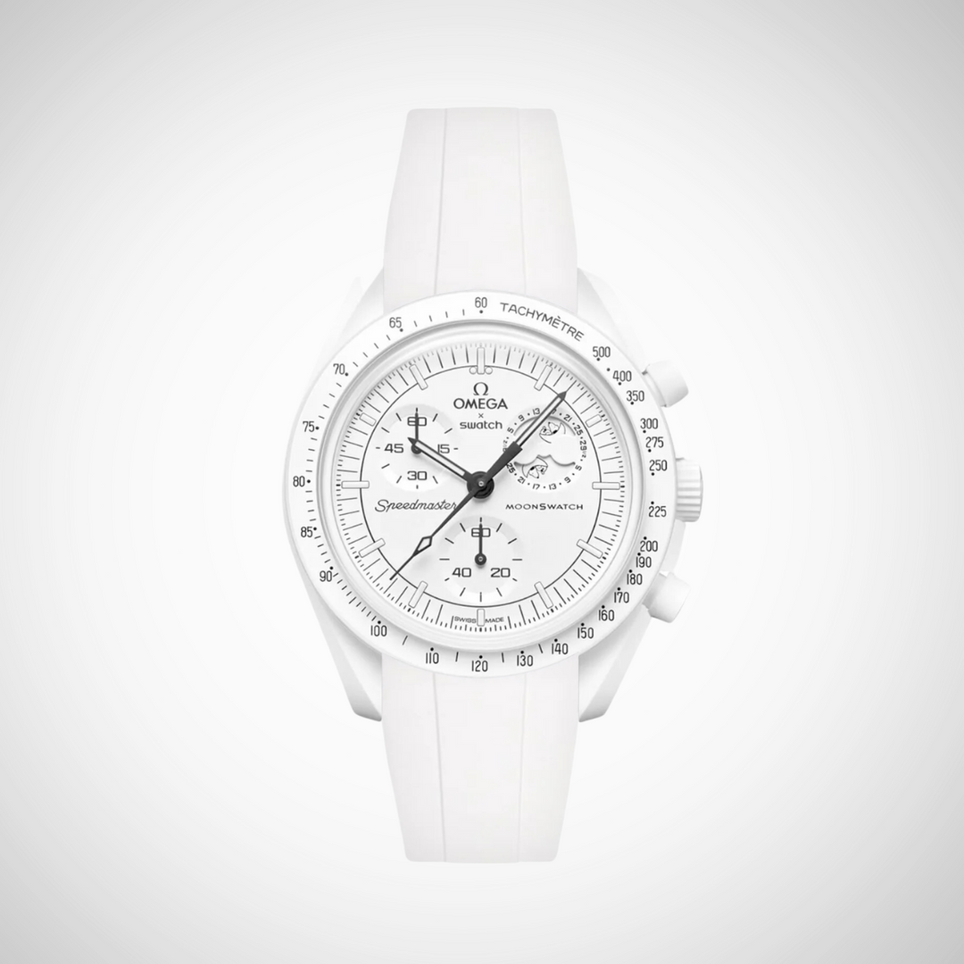 FKM Rubber Curved Strap for Omega X Swatch MoonSwatch Mission to The Moonphase